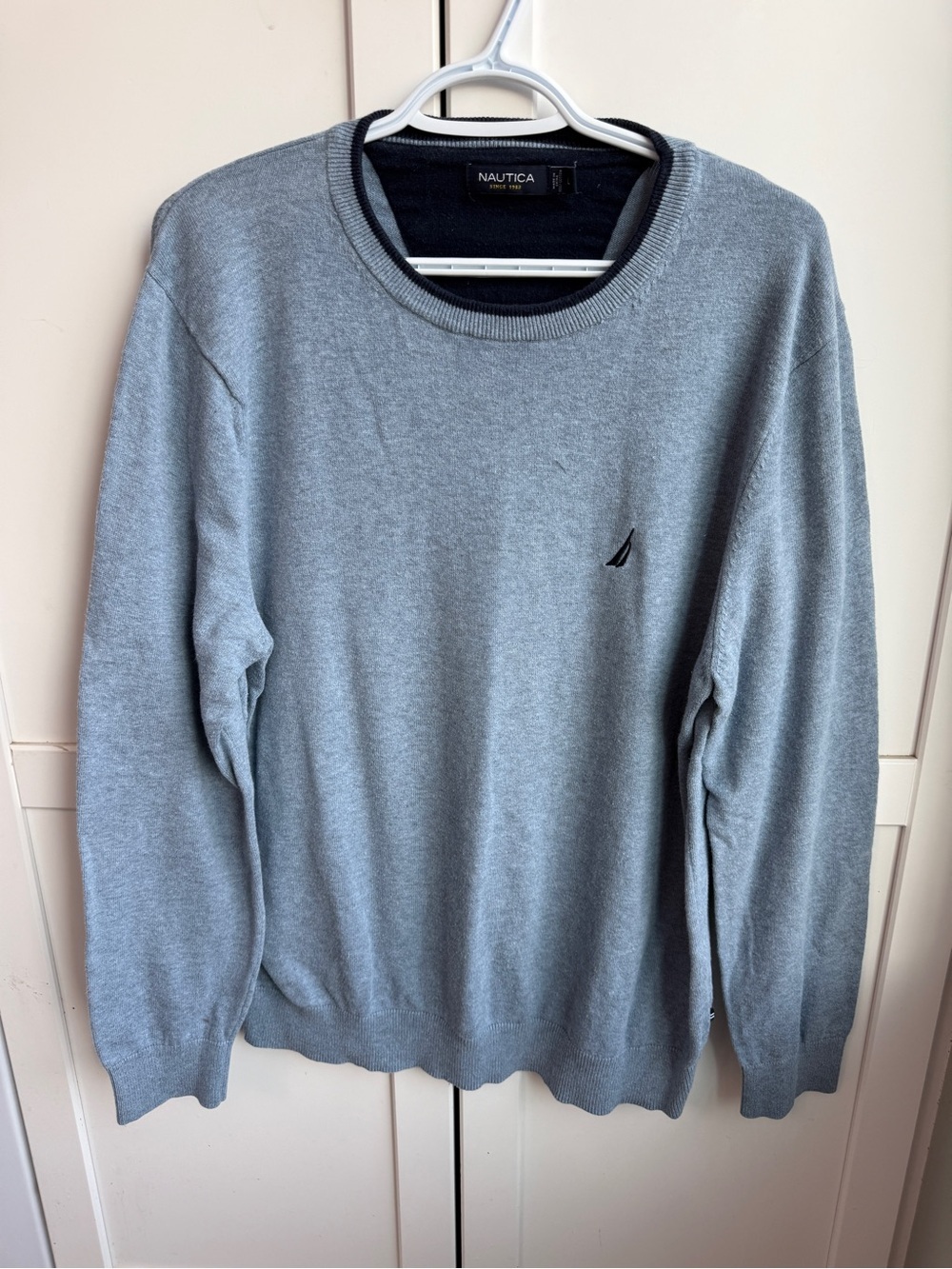 Nautica Men’s Blue 100% Cotton Crewneck Sweater Size Large